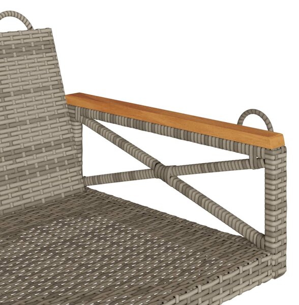 Szürke polyrattan hintapad 109 x 62 x 40 cm