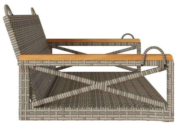 Szürke polyrattan hintapad 109 x 62 x 40 cm