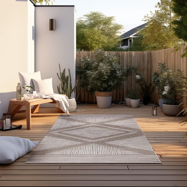 Barna-krémszínű kültéri szőnyeg 80x150 cm Gemini – Elle Decoration