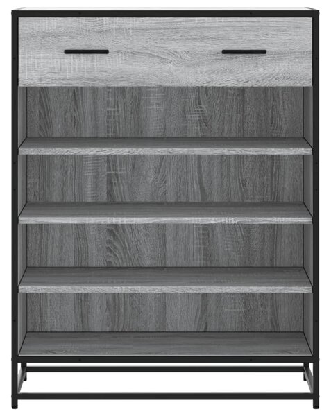 Szürke sonoma szerelt fa és fém cipőszekrény 75 x 38 x 97,5 cm