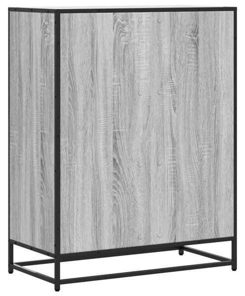 Szürke sonoma szerelt fa és fém cipőszekrény 75 x 38 x 97,5 cm