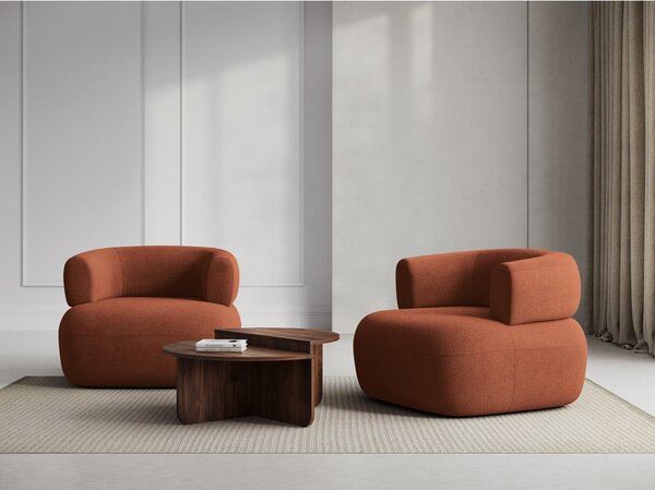 Téglavörös buklé fotel Jenny – Micadoni Home