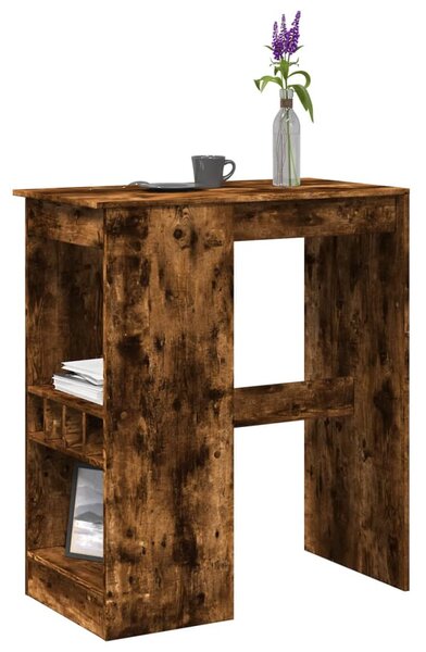 Füstös tölgy szerelt fa bárasztal tárolókkal 90x47,5x103,5 cm