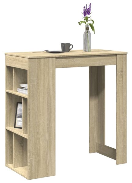 Sonoma tölgy szerelt fa bárasztal tárolókkal 102x50x103,5 cm