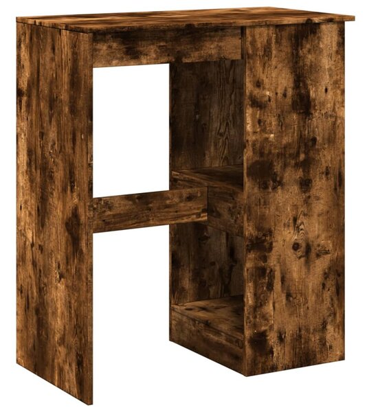 Füstös tölgy szerelt fa bárasztal tárolókkal 90x47,5x103,5 cm
