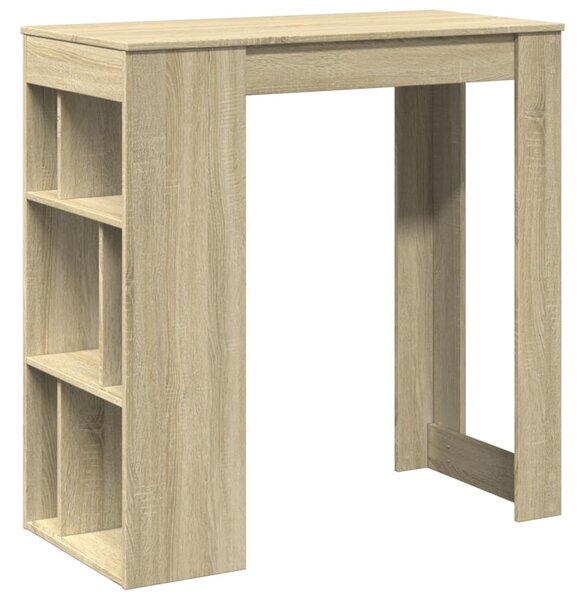 Sonoma tölgy szerelt fa bárasztal tárolókkal 102x50x103,5 cm
