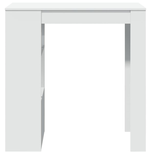 Fehér szerelt fa tárolórekeszes bárasztal 102 x 50 x 103,5 cm
