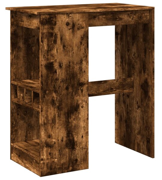 Füstös tölgy szerelt fa bárasztal tárolókkal 90x47,5x103,5 cm