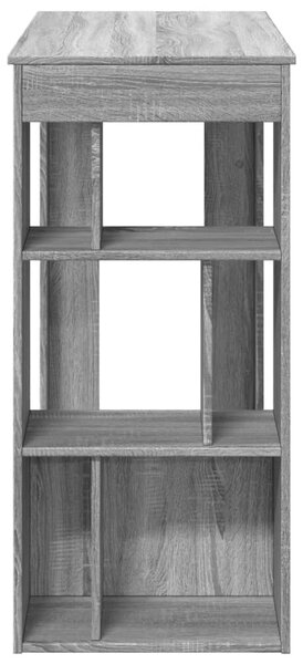 Szürke sonoma szerelt fa bárasztal tárolókkal 102x50x103,5 cm