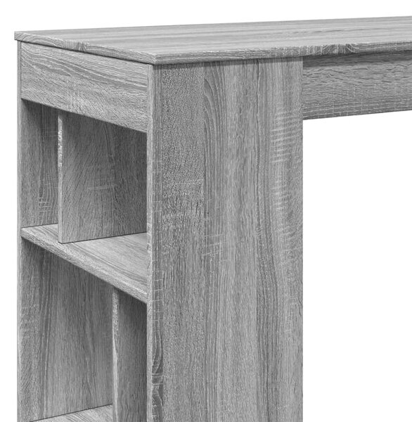 Szürke sonoma szerelt fa bárasztal tárolókkal 102x50x103,5 cm