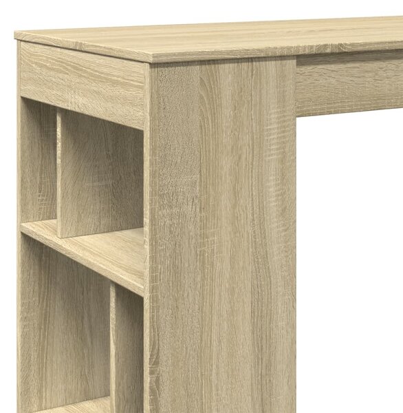 Sonoma tölgy szerelt fa bárasztal tárolókkal 102x50x103,5 cm