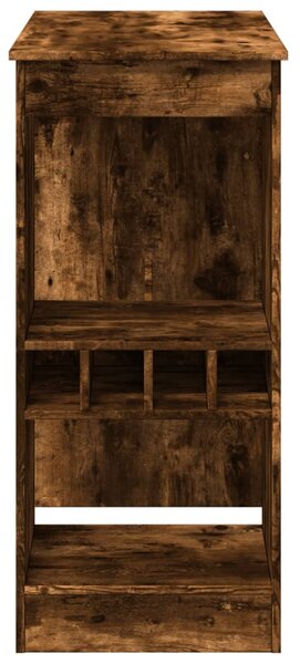 Füstös tölgy szerelt fa bárasztal tárolókkal 90x47,5x103,5 cm