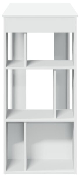 Fehér szerelt fa tárolórekeszes bárasztal 102 x 50 x 103,5 cm
