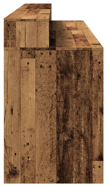 Antik fa színű szerelt fa íróasztal LED-ekkel 200 x 55 x 91 cm