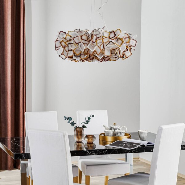 Slamp Clizia függő lámpa, Ø 78 cm, narancssárga, dimmelhető, Sárga / narancssárga, Nappali / Étkező, Műanyag, Dizájn