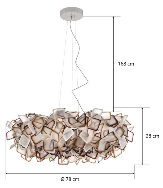 Slamp Clizia függő lámpa, Ø 78 cm, narancssárga, dimmelhető, Sárga / narancssárga, Nappali / Étkező, Műanyag, Dizájn