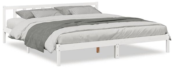 Fehér tömör fenyő extra hosszú ágykeret matrac nélkül 180x210cm