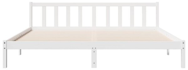 Fehér tömör fenyő extra hosszú ágykeret matrac nélkül 180x210cm