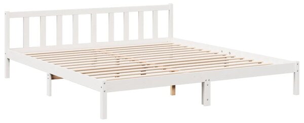 Fehér tömör fenyő extra hosszú ágykeret matrac nélkül 180x210cm