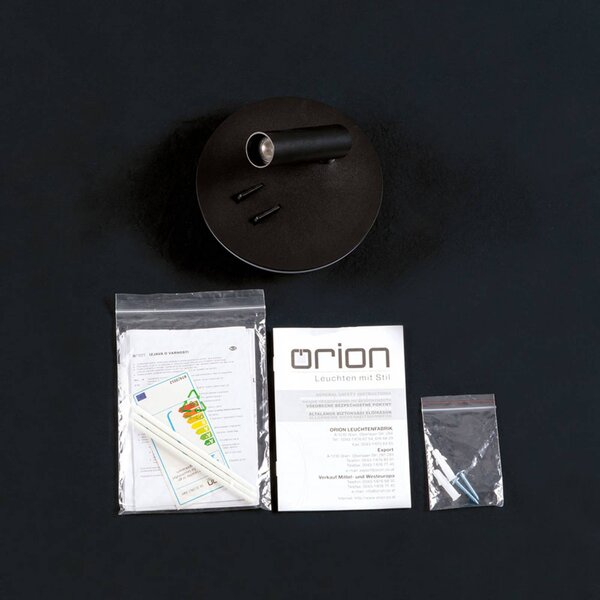 ORION LED fali lámpa Lenny két fényforrással, fekete, Fekete, Hálószoba, Alumínium, Modern