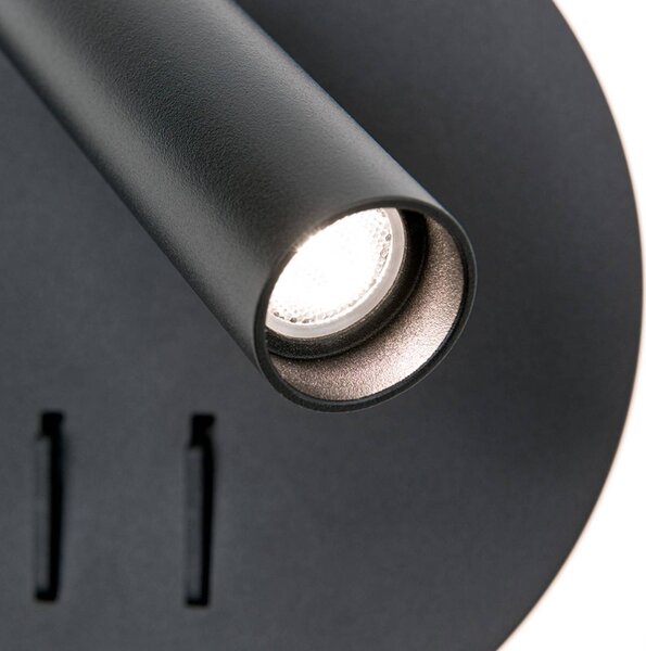 ORION LED fali lámpa Lenny két fényforrással, fekete, Fekete, Hálószoba, Alumínium, Modern