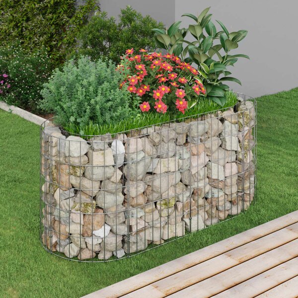 VidaXL horganyzott vas gabion magaságyás 120 x 50 x 50 cm