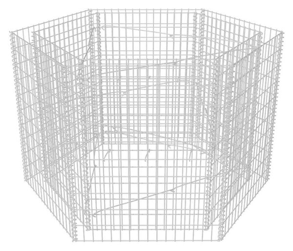 Hatszögletű gabion magaságyás 160 x 140 x 100 cm