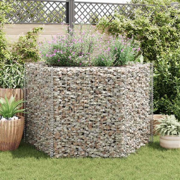 Hatszögletű gabion magaságyás 160 x 140 x 100 cm