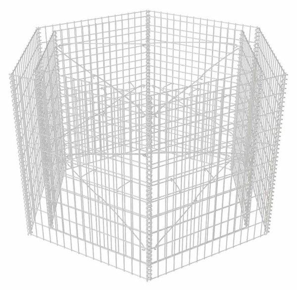 Hatszögletű gabion magaságyás 160 x 140 x 100 cm