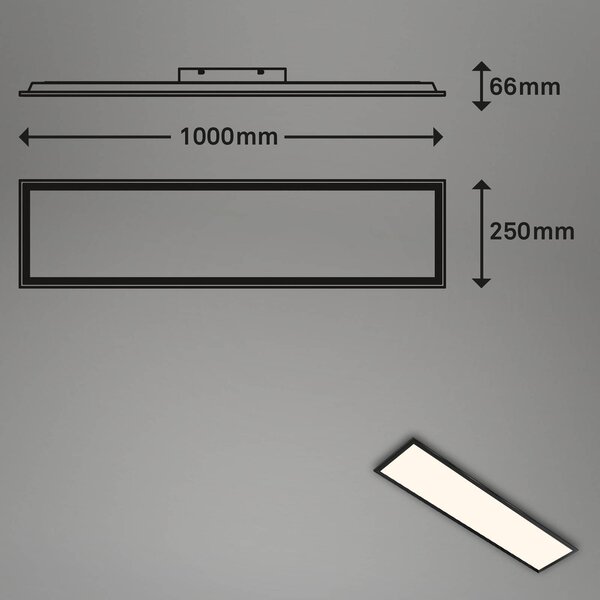 Briloner Színes LED panel, fényerőszabályozható, RGB, CCT, 100x25cm, dimmelhető, Fekete, Nappali / Étkező, Műanyag, Modern