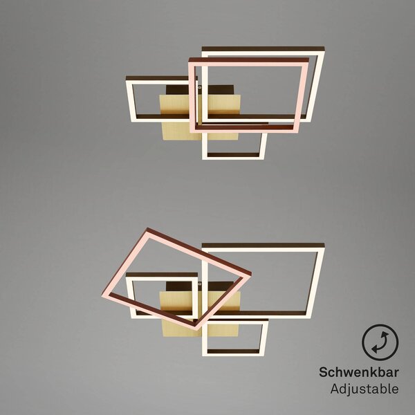 Briloner LED mennyezeti lámpa Keret, arany, fényerőszabályozható, 4 lámpával, dimmelhető, Sárgaréz / arany, Nappali / Étkező, fém, Modern