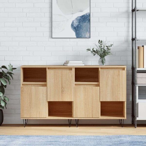VidaXL Sonoma Tölgy Fa Tálalószekrény - 2 db - 120x35x70 cm