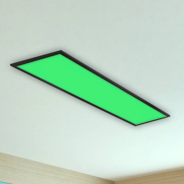 Briloner Színes LED panel, fényerőszabályozható, RGB, CCT, 100x25cm, dimmelhető, Fekete, Nappali / Étkező, Műanyag, Modern
