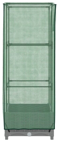 Rattan megjelenésű magaságyás melegháztakaróval 40x40x123 cm
