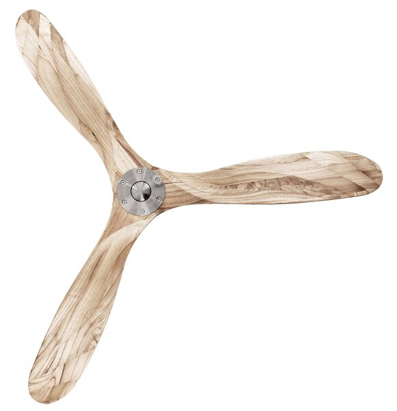 CasaFan ECO GENUINO mennyezeti ventilátor, króm/világos fa, Ø 152 cm, csendes, Világos fa, Nappali / Étkező, Fa, Modern