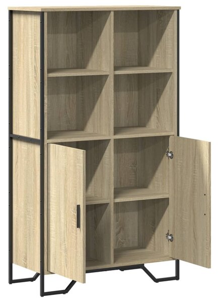 Sonoma tölgy színű szerelt fa magasszekrény 79,5x35,5x137,5 cm