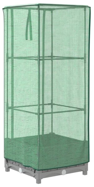 Rattan megjelenésű magaságyás melegháztakaróval 40x40x123 cm