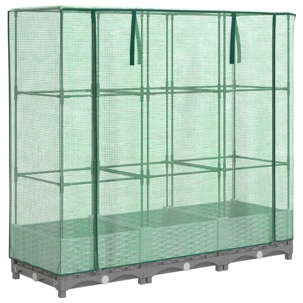 Rattan megjelenésű magaságyás melegháztakaróval 120x40x123 cm