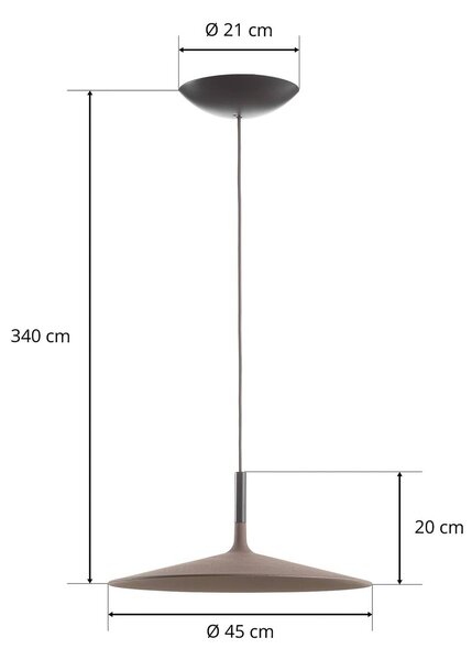 Foscarini Aplomb Közepes LED lógó világítás, barna, dimmelhető, Barna / rozsda, Konyha, Beton, Dizájn