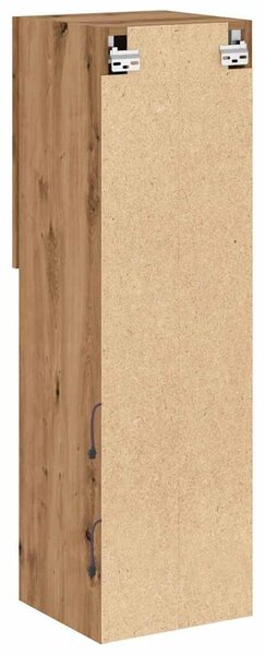 2 db kézműves tölgy TV-szekrény LED-lámpákkal 30,5x30x102 cm