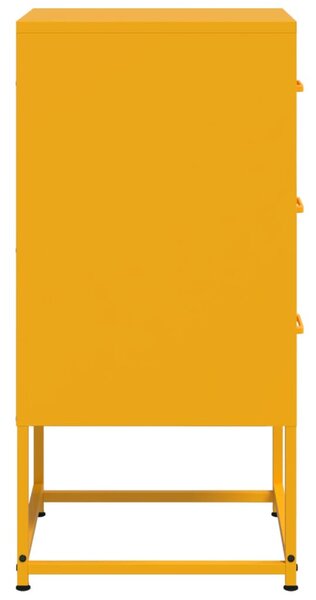 2 db mustársárga acél éjjeliszekrény 36 x 39 x 78 cm