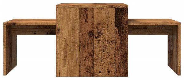 Antik fa színű szerelt fa dohányzóasztal 100 x 48 x 40 cm