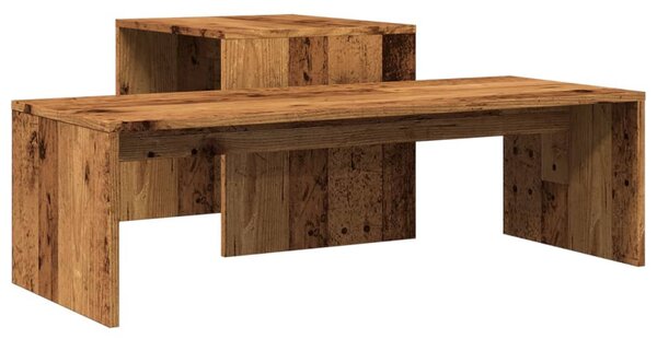 Antik fa színű szerelt fa dohányzóasztal 100 x 48 x 40 cm