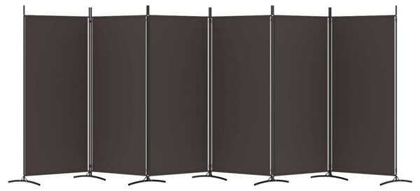 6 paneles barna szövet paraván 520x180 cm