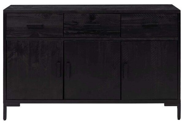 Rusztikus Fekete Tálalószekrény - 110x35x70cm