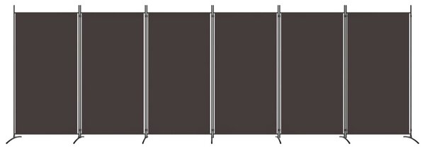 6 paneles barna szövet paraván 520x180 cm