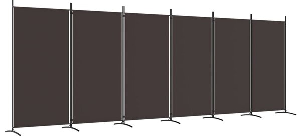 6 paneles barna szövet paraván 520x180 cm