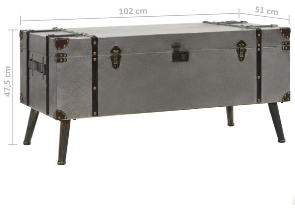MDF és alumínium dohányzóasztal 102 x 51 x 47,5 cm