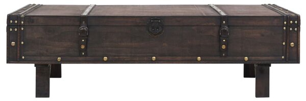 Vintage stílusú furnérlemez fa dohányzóasztal 120 x 55 x 35 cm