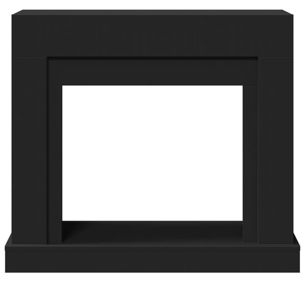 Fekete szerelt fa kandallóburkolat 100 x 30 x 87,5 cm